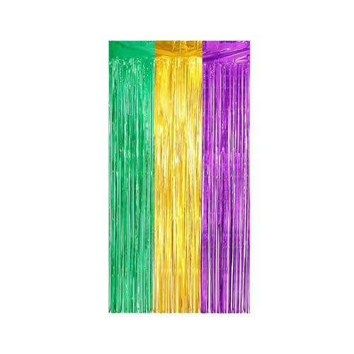 Fransenvorhang Dekorationen Backdrop, Lametta-Fransenvorhänge, 2er-Pack, mehrfarbig, Party-Hintergrund(Color4 2pc) von ZBORAVPIX