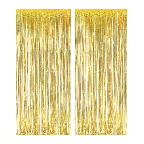 Fransenvorhang Dekorationen Backdrop, Lametta-Vorhänge, 2er-Pack, mehrfarbig, 2 Meter, Party-Dekoration(3) von ZBORAVPIX