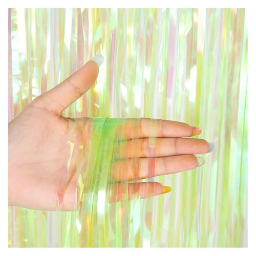 Fransenvorhang Dekorationen Backdrop, Lametta-Vorhänge, mehrfarbig, 1 m breit x 1–3 lang(Colorful Green,1m wide 1m drop) von ZBORAVPIX