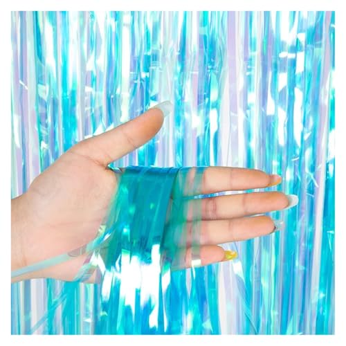 Fransenvorhang Dekorationen Backdrop, Lametta-Vorhänge, mehrfarbig, 1 m breit x 1–3 lang(Colorful blue,1m wide 1m drop) von ZBORAVPIX