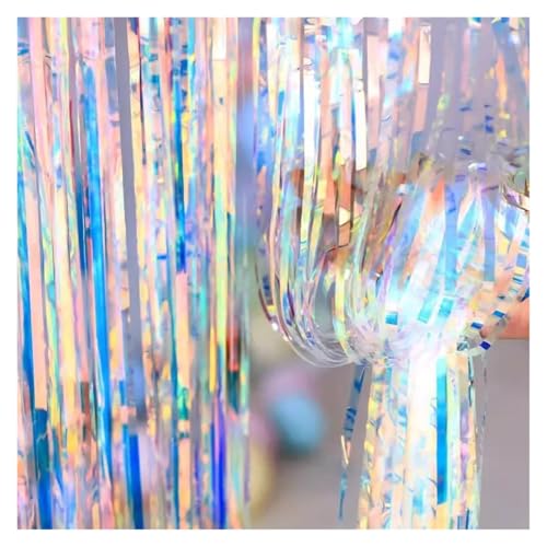 Fransenvorhang Dekorationen Backdrop, Lametta-Vorhänge, mehrfarbig, 1 m breit x 1–3 lang(Colorful gold,1m wide 2m drop) von ZBORAVPIX