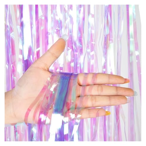 Fransenvorhang Dekorationen Backdrop, Lametta-Vorhänge, mehrfarbig, 1 m breit x 1–3 lang(Colorful purple,1m wide 1m drop) von ZBORAVPIX
