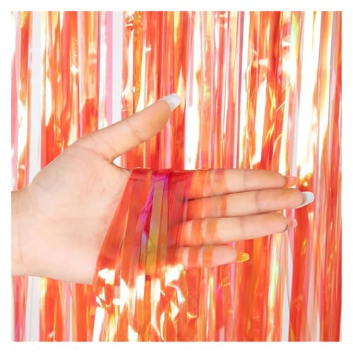Fransenvorhang Dekorationen Backdrop, Lametta-Vorhänge, mehrfarbig, 1 m breit x 1–3 lang(Colorful red,1m wide 2m drop) von ZBORAVPIX