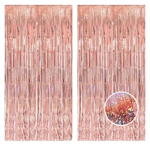 Fransenvorhang Dekorationen Backdrop, Lametta-Vorhang, 6 Stück, 2 m hoch, mit Folienfransen, Party-Hintergrund(Style 19) von ZBORAVPIX