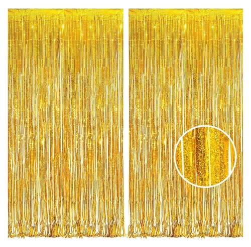 Fransenvorhang Dekorationen Backdrop, Lametta-Vorhang, 6 Stück, 2 m hoch, mit Folienfransen, Party-Hintergrund(Style 24) von ZBORAVPIX