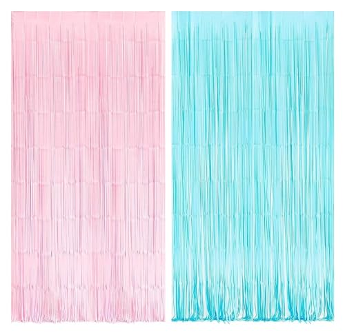 Fransenvorhang Dekorationen Backdrop, Lametta-Vorhang, 6 Stück, 2 m hoch, mit Folienfransen, Party-Hintergrund(Style 31) von ZBORAVPIX