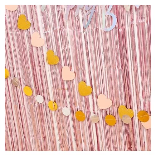 Fransenvorhang Dekorationen Backdrop, Lametta-Vorhang 2er-Pack 1x2m Mehrfarbig(Rose Gold) von ZBORAVPIX