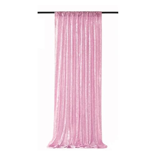Fransenvorhang Dekorationen Backdrop, Pailletten-Lametta-Hintergrundvorhang, mehrfarbig, 60 x 240 cm, for Hochzeit, Geburtstag, Weihnachten, Party-Dekoration(1pcs Pink) von ZBORAVPIX