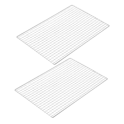 Grill Netz Rack Korb Barbecue， Edelstahl BBQ Grillnetz 2er Pack Silber Mehrere Größen(48X30CM) von ZBORAVPIX