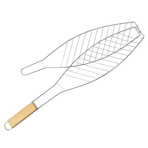 Grill Netz Rack Korb Barbecue， Grillen Mesh for Fisch Und Gemüse BBQ Werkzeug Mit Klapp Holzgriff Outdoor Camping von ZBORAVPIX
