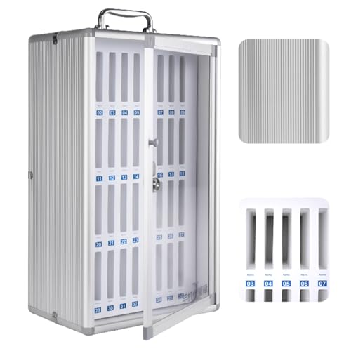 Handy Safe Locker Storage Box, Aufbewahrungsbox for Taschendiagramme aus Aluminiumlegierung mit tragbarem Griff, Schlüsselschloss und handgeschriebenen Etiketten(36 Bits) von ZBORAVPIX