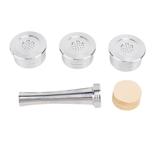 Kaffeefilter Tropfer, Wiederverwendbares Kaffeekapselfilter-Set aus Edelstahl mit Löffel und Bürste(With Paper Filters Brush Spoon Press Hammer) von ZBORAVPIX