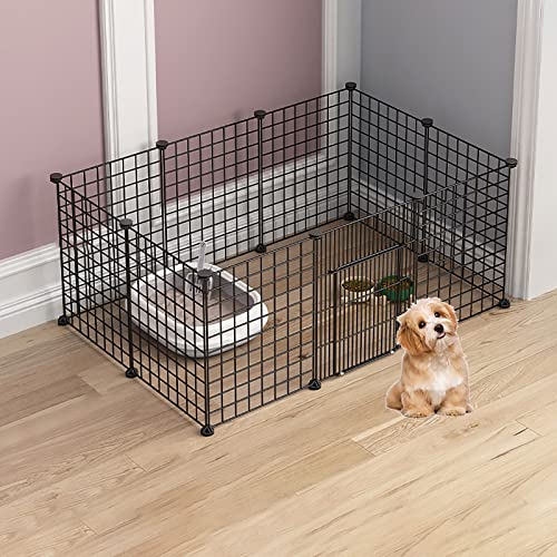 Katzengehege Käfig Box Kiste Zwinger, Kleiner Haustierkäfig, Laufstall, Gehege for Katzen, Hunde, Frettchen in Weiß und Schwarz, mehrere Größen(Black,111x75x47cm) von ZBORAVPIX