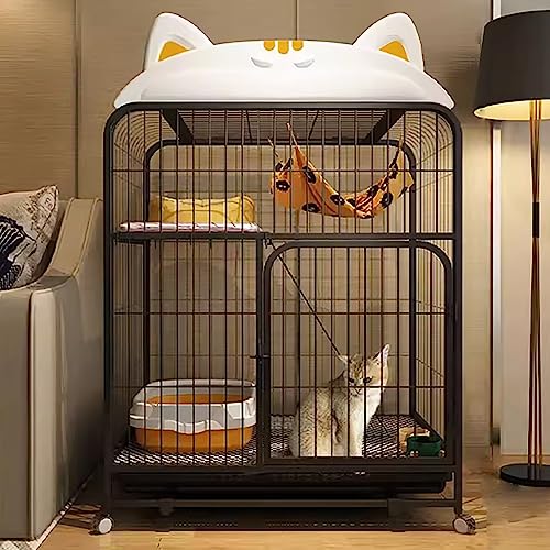 Katzengehege Käfig Box Kiste Zwinger, Metall-Katzenkäfig mit Rollen, Plattform, Leiter, Tablett, 10 Stück, mehrere Größen(7855106cm/312242in(B)) von ZBORAVPIX