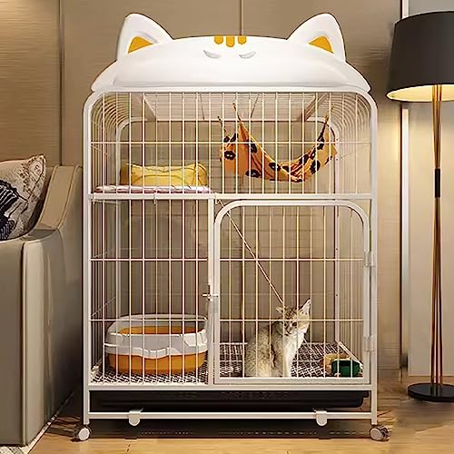 Katzengehege Käfig Box Kiste Zwinger, Metall-Katzenkäfig mit Rollen, Plattform, Leiter, Tablett, 10 Stück, mehrere Größen(7855106cm/312242in) von ZBORAVPIX