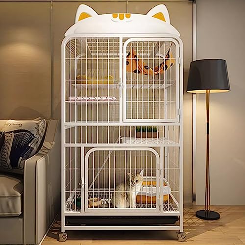 Katzengehege Käfig Box Kiste Zwinger, Metall-Katzenkäfig mit Rollen, Plattform, Leiter, Tablett, 10 Stück, mehrere Größen(7855154cm/312261in) von ZBORAVPIX