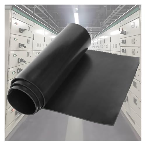 Kautschuk-Rollbodenmatten， Hochspannungs-Isoliergummimattenrolle, 3,3 Fuß breit, mehrfarbig, benutzerdefinierte Länge(Black,9.8 ftX 0.3 in(3 Meterx8mm)) von ZBORAVPIX