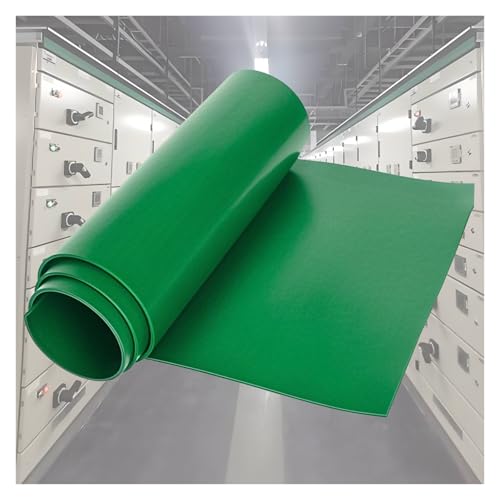 Kautschuk-Rollbodenmatten， Hochspannungs-Isoliergummimattenrolle, 3,3 Fuß breit, mehrfarbig, benutzerdefinierte Länge(Green,9.8 ft X 0.4 in(3 Meterx10mm)) von ZBORAVPIX