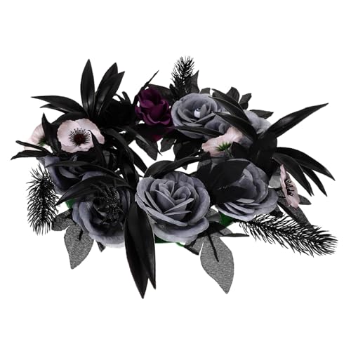 Künstliche Girlande Kranz Floral， Halloween Augapfel Gothic Blumenkranz Mehrfarbig Größe A(Purple) von ZBORAVPIX