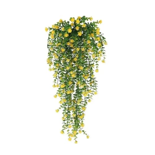 Künstliche Pflanzen Indoor， Packung mit 3 künstlichen Blumen-Efeu-Reben, mehrfarbige Hängepflanzen for die Inneneinrichtung(1pc Yellow) von ZBORAVPIX