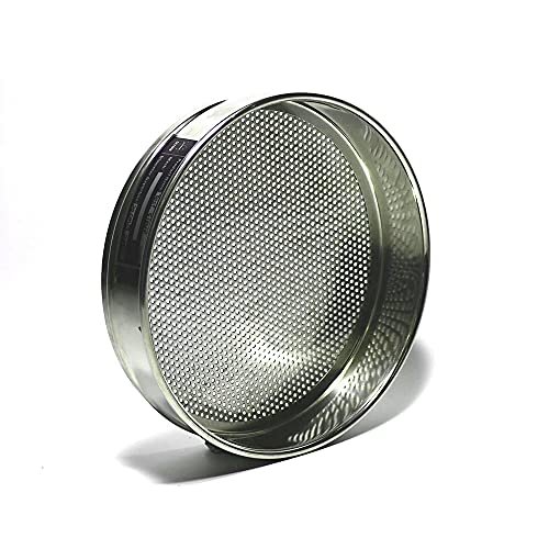 Labor-Standard-Prüfsieb, Bodensieb aus Edelstahl 304, Gartenbau, 20 cm, rundes Loch, 1–40 mm Öffnung(Aperture 4 mm) von ZBORAVPIX