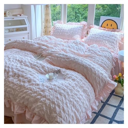 Lace Trim Bettwäsche Abdeckung, Rüschen-Bettbezug-Set, Bettlaken oder Bettrock, Kissenbezüge, mehrfarbig, mehrere Größen(Style E 0.6-0.9cm,1.8X2m Bedskirt 4pcs) von ZBORAVPIX