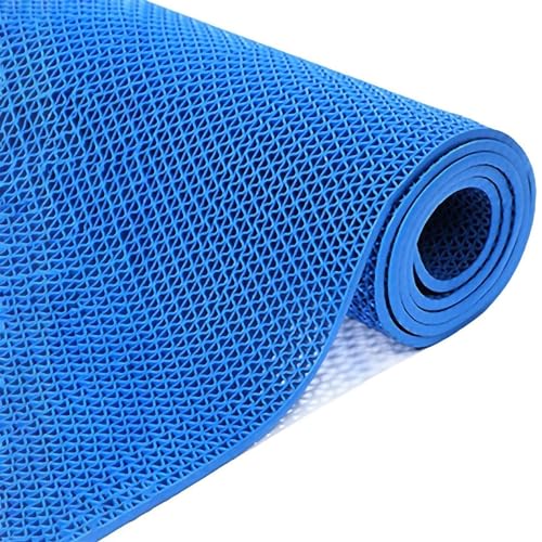 PVC Drainage Boden Gummimatte, Breite PVC-Maschen-Entwässerungsmatten-Rollen-Mehrfarben90cm 120cm for Badezimmer-Swimmingpool(Blue,120cm x 60cm) von ZBORAVPIX