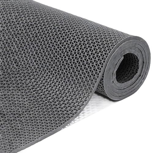 PVC Drainage Boden Gummimatte, Breite PVC-Maschen-Entwässerungsmatten-Rollen-Mehrfarben90cm 120cm for Badezimmer-Swimmingpool(Grey,90cm x 40cm) von ZBORAVPIX