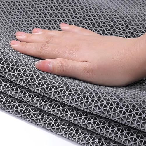 PVC Drainage Boden Gummimatte, Drainage-Bodenmatte, rutschfest, PVC, 0,22 Zoll dick, mehrfarbig, mehrere Größen, for Badezimmer, Schwimmbad(Grey,2" x 3" (Square)) von ZBORAVPIX