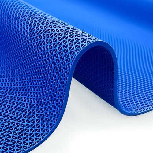 PVC Drainage Boden Gummimatte, Frei zuschneidbare PVC-Außenpool-Rutschmatte, Blau, mehrere Größen, 12 Stück(Blue,90x200x0.5cm) von ZBORAVPIX