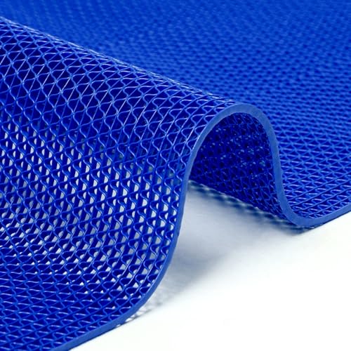 PVC Drainage Boden Gummimatte, Frei zuschneidbare PVC-Außenpool-Rutschmatte, Blau, mehrere Größen, 12 Stück(Blue,90x300x0.45cm) von ZBORAVPIX