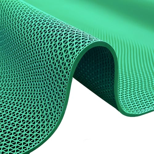 PVC Drainage Boden Gummimatte, Frei zuschneidbare PVC-Außenpool-Rutschmatte, Blau, mehrere Größen, 12 Stück(Green,90x100x0.5cm) von ZBORAVPIX