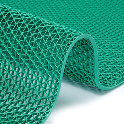 PVC Drainage Boden Gummimatte, Frei zuschneidbare PVC-Außenpool-Rutschmatte, Blau, mehrere Größen, 12 Stück(Green,90x300x0.45cm) von ZBORAVPIX