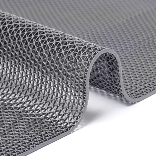 PVC Drainage Boden Gummimatte, Frei zuschneidbare PVC-Außenpool-Rutschmatte, Blau, mehrere Größen, 12 Stück(Grey,120x500x0.45cm) von ZBORAVPIX