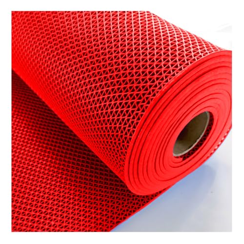 PVC Drainage Boden Gummimatte, Netz-Drainagematte, 5,5 mm dick, 0,9 m breit, mehrere Längen, mehrfarbig(Red,0.9x3m/3x10FT) von ZBORAVPIX