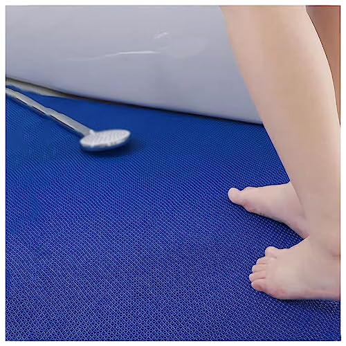 PVC Drainage Boden Gummimatte, PVC-Drainagematte, rutschfeste Bodenmatte for Nassbereiche, Blau, Grau, Rot, 5 mm dick, mehrere Größen, for drinnen und draußen(Blue,120cmx500cm) von ZBORAVPIX