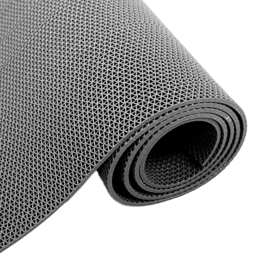 PVC Drainage Boden Gummimatte, PVC-Drainagematte in S-Form, hohl, for Nassbereiche, mehrfarbig, mehrere Größen(Grey,90x200x0.5cm) von ZBORAVPIX