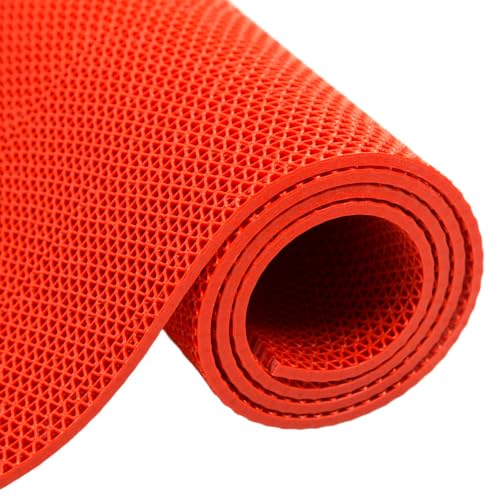 PVC Drainage Boden Gummimatte, PVC-Drainagematte in S-Form, hohl, for Nassbereiche, mehrfarbig, mehrere Größen(Red,90x400x0.5cm) von ZBORAVPIX