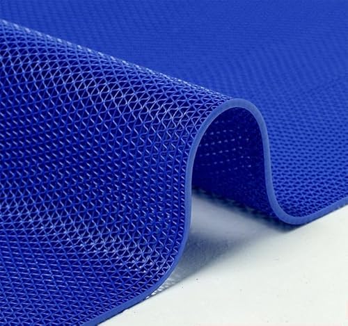 PVC Drainage Boden Gummimatte, PVC-Entwässerungsmatte for den Innen- und Außenbereich, mehrfarbig, mehrere Größen, 5 mm dick(Blue,160x400CM/5.2x13.1FT) von ZBORAVPIX