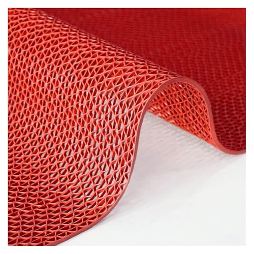 PVC Drainage Boden Gummimatte, PVC-Mesh Hollow Drainage Floor Mat For Commercial Nassbereiche Multicolor Mehrfache Größen(Red,0.9x3m/3x10FT) von ZBORAVPIX