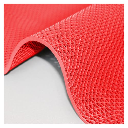 PVC Drainage Boden Gummimatte, PVC-Wasser-Entwässerung rutschfeste Bodenmatte 4.5mm Multicolor Mehrfache Größen(Red,0.9x3m/3x10FT) von ZBORAVPIX