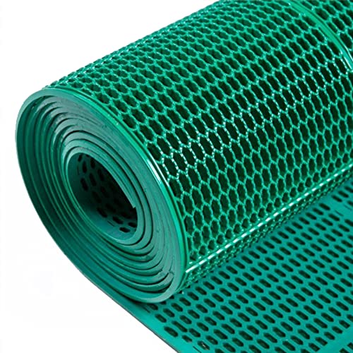 PVC Drainage Boden Gummimatte, Rutschfeste Drainagematte PVC 300x90cm Mehrfarbig(Verde) von ZBORAVPIX