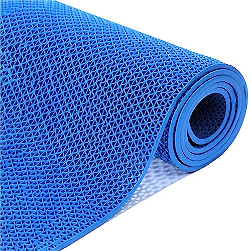 PVC Drainage Boden Gummimatte, Rutschfeste Drainagematte aus PVC, 5 mm dick, mehrfarbig, 90 cm 120 cm Breite, mehrere Längen, for den Innen- und Außenbereich geeignet(Blue,120cmX300cm) von ZBORAVPIX