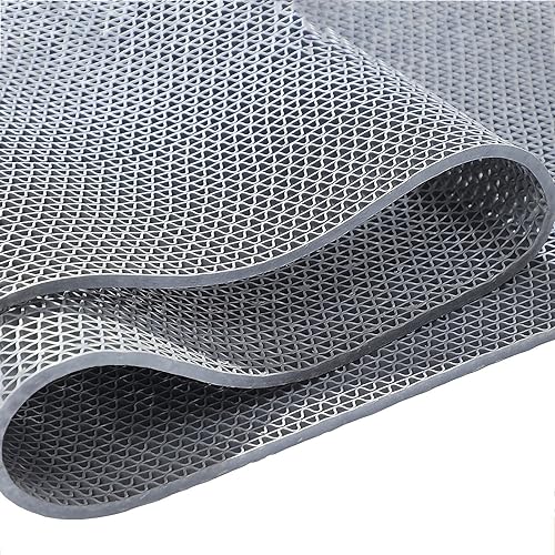 PVC Drainage Boden Gummimatte, Rutschfeste Drainagematte aus PVC, 5 mm dick, mehrfarbig, mehrere Größen(Grey,120x500cm) von ZBORAVPIX