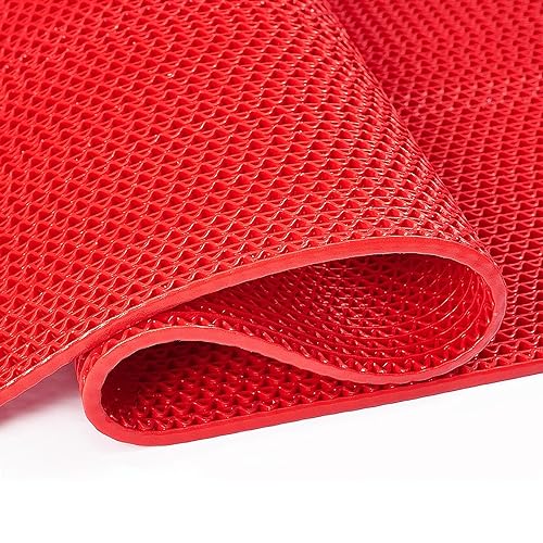 PVC Drainage Boden Gummimatte, Rutschfeste Drainagematte aus PVC, 5 mm dick, mehrfarbig, mehrere Größen(Red,90x100cm) von ZBORAVPIX