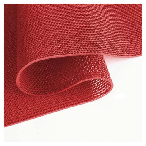 PVC Drainage Boden Gummimatte, S-förmige Hohldrainagematte for Nassbereiche, mehrfarbig, 0,9 x 1–3 m(Red,0.9x3m/3x10FT) von ZBORAVPIX