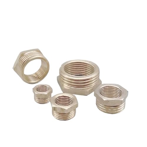 Reduzierstück Sechskantbuchse Innengewinde Adapter 1PCS Messing Schlauch Fitting Hex Minderer Buchse BSP Männlich Zu Weiblich Adapter Mehrere Größen(M 1" to F 1/2) von ZBORAVPIX