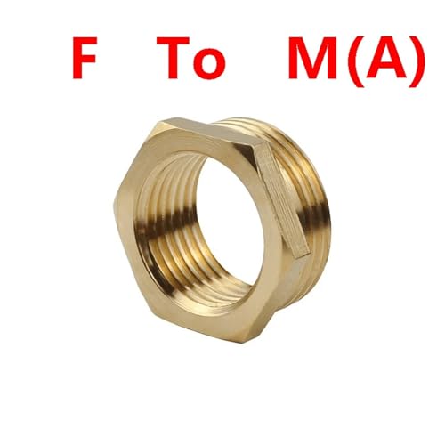 Reduzierstück Sechskantbuchse Innengewinde Adapter 2er-Pack Messing-BSP-Adapter mit Innen- und Außengewinde for Größen von 1/8" bis 1"(F to M(a),BSP3/8-BSP1) von ZBORAVPIX