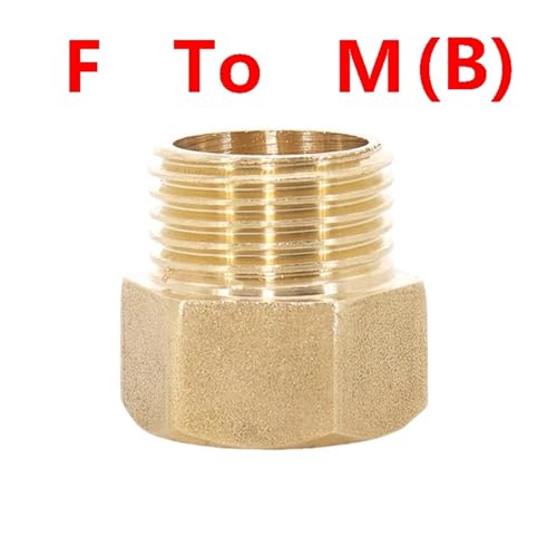 Reduzierstück Sechskantbuchse Innengewinde Adapter 2er-Pack Messing-BSP-Adapter mit Innen- und Außengewinde for Größen von 1/8" bis 1"(F to M(b),BSP3/4-BSP1/2) von ZBORAVPIX