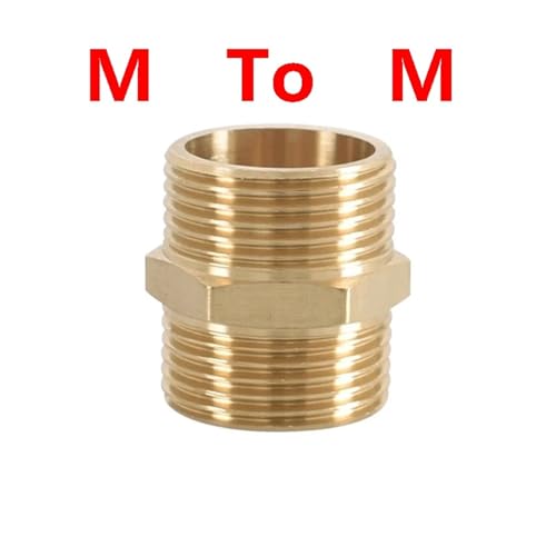 Reduzierstück Sechskantbuchse Innengewinde Adapter 2er-Pack Messing-BSP-Adapter mit Innen- und Außengewinde for Größen von 1/8" bis 1"(M to M,BSP3/8-BSP1) von ZBORAVPIX
